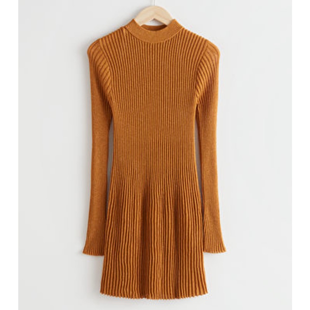 & Other Stories Fitted Glitter Knit Mini Dress